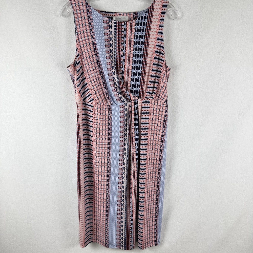 Motherhood Maternity Dress Sz M Stretch Summer Casual Sleeveless Colorful Print